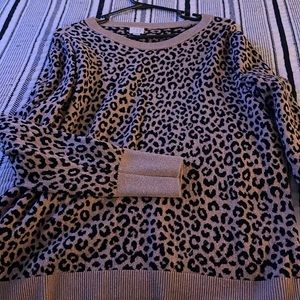 Leopard Print Sweater, a new day. Size XXL